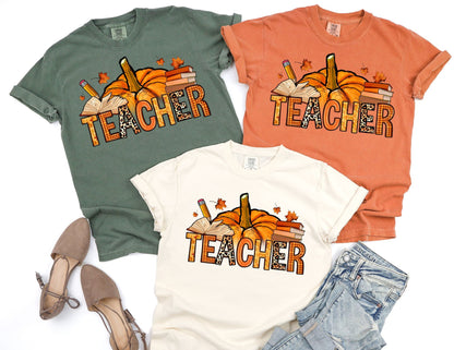 Comfort Colors Fall Teacher Shirt: Pumpkin Spice Back to School