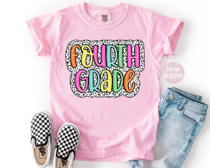 Comfort Colors Dalmatian Fourth Grade Shirt - Back to School Tee