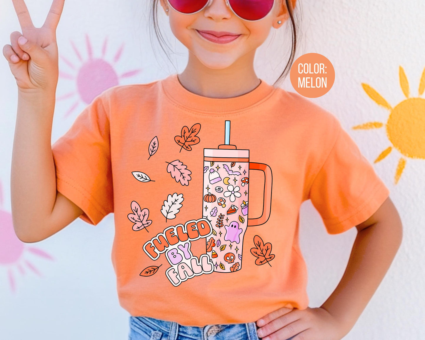 Comfort Colors Fueled By Fall Shirt, Cute Fall Tumbler, Mommy and Me Shirts