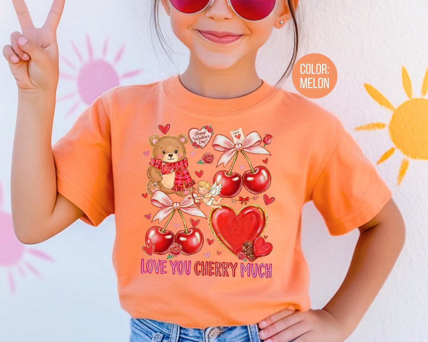Comfort Colors Love You Cherry Much Shirt, Girls Valentines Day Shirt