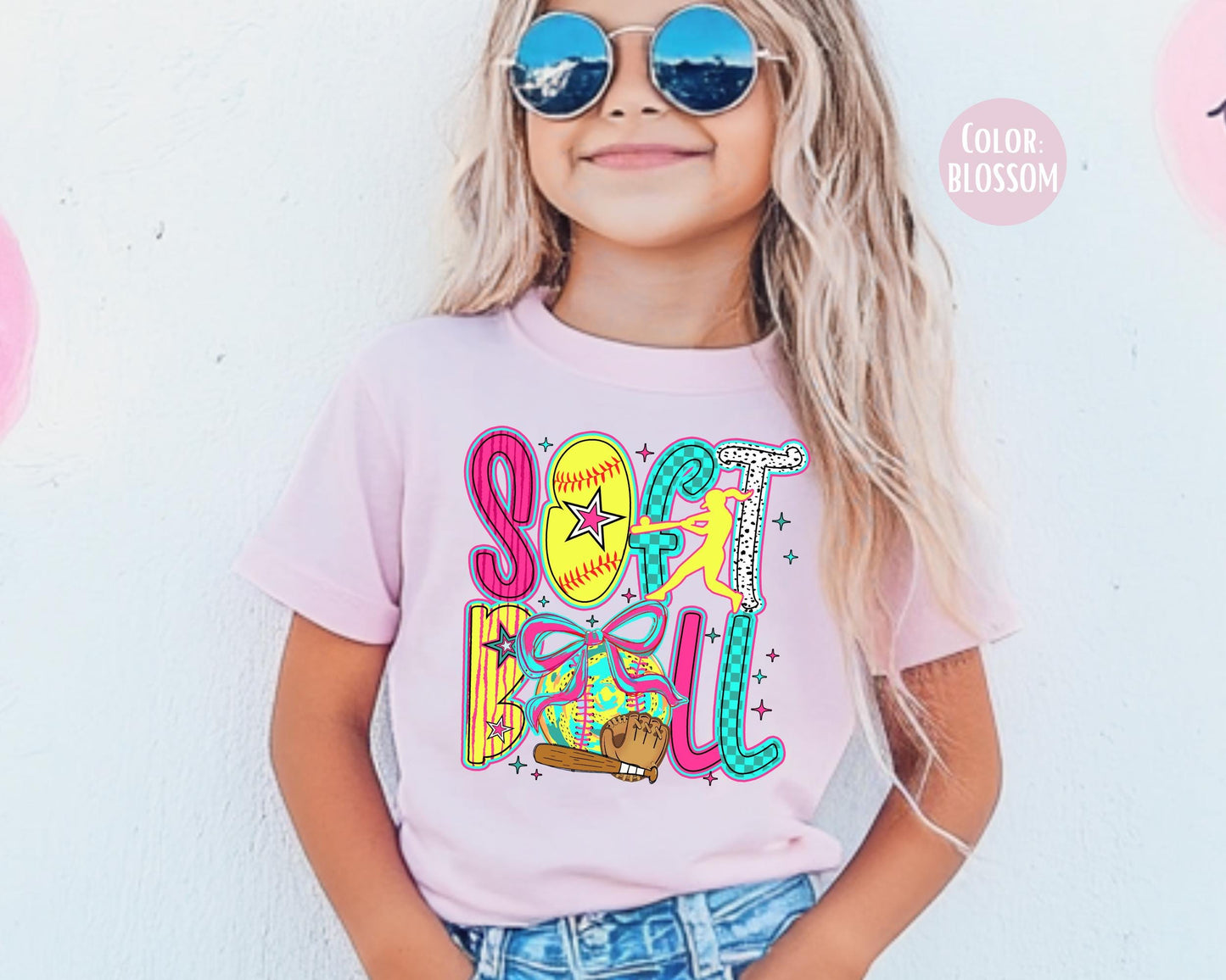 Comfort Colors Kids Softball Shirt: Girls Youth Tee