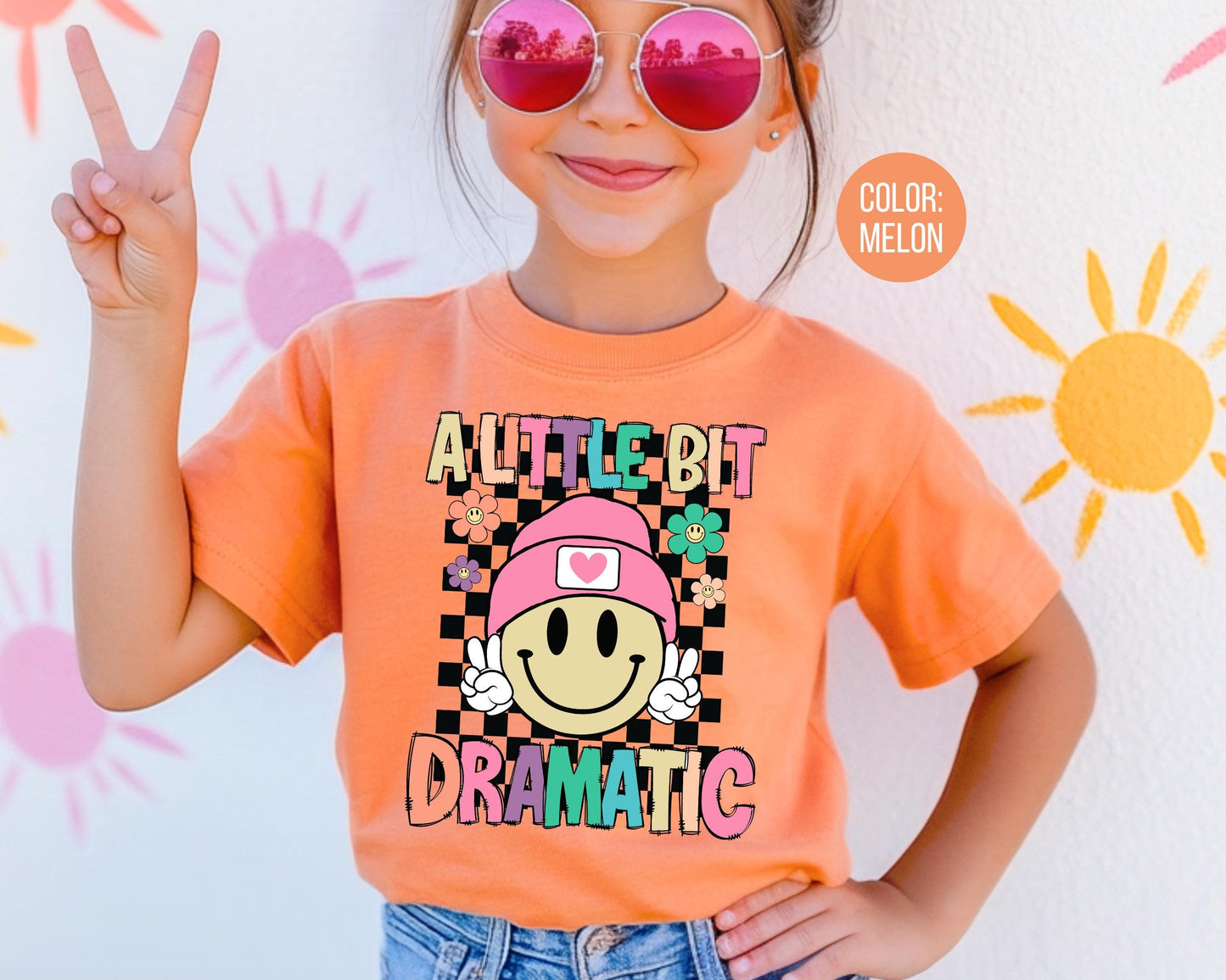 Comfort Colors Little Bit Dramatic Girls Shirt - Funny Youth Tee