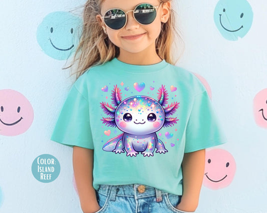 Comfort Colors® Cute Axolotl Shirt, Girls Axolotl Shirt, Cute Youth Shirts, Matching Mom and Daughter Shirts, Axolotl Gift