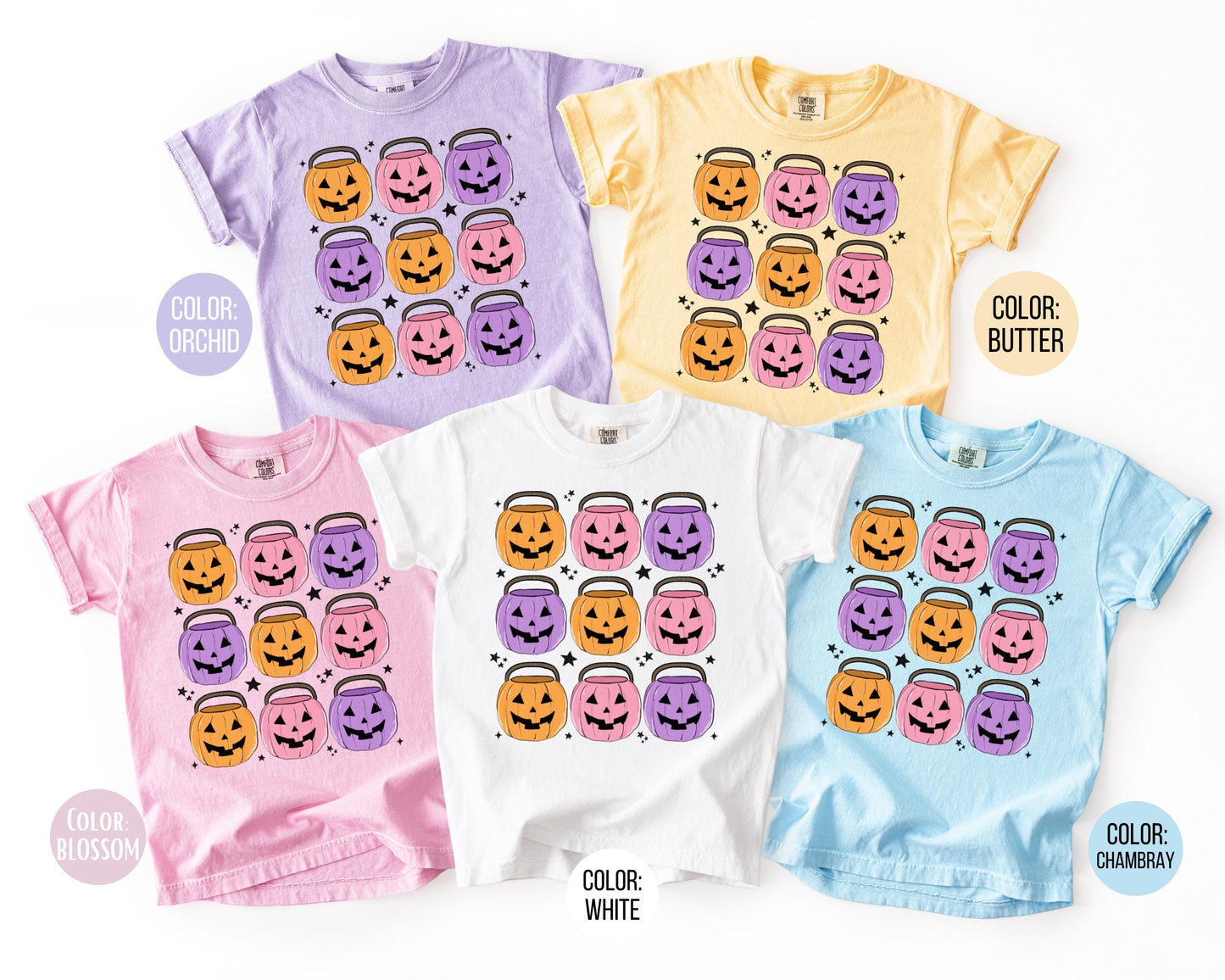 Comfort Colors Kids Halloween Shirt: Jack O' Lantern Pumpkin Tee