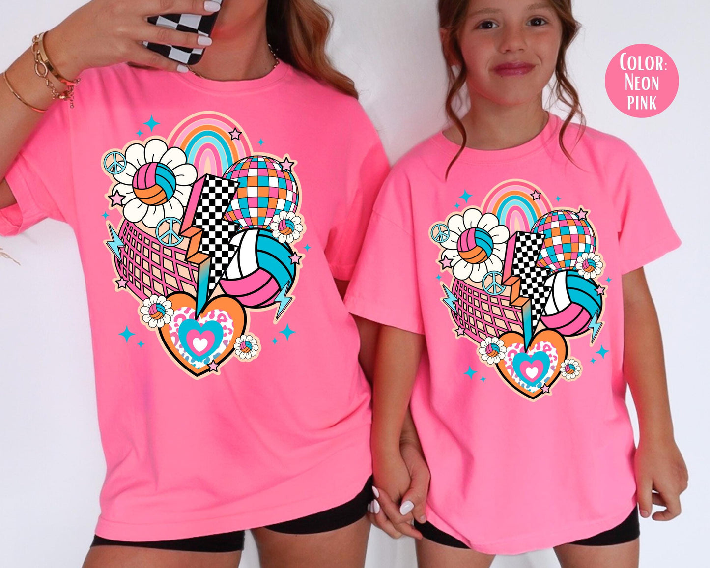 Comfort Colors Retro Girls Volleyball Shirt: Volleyball Mom Shirts
