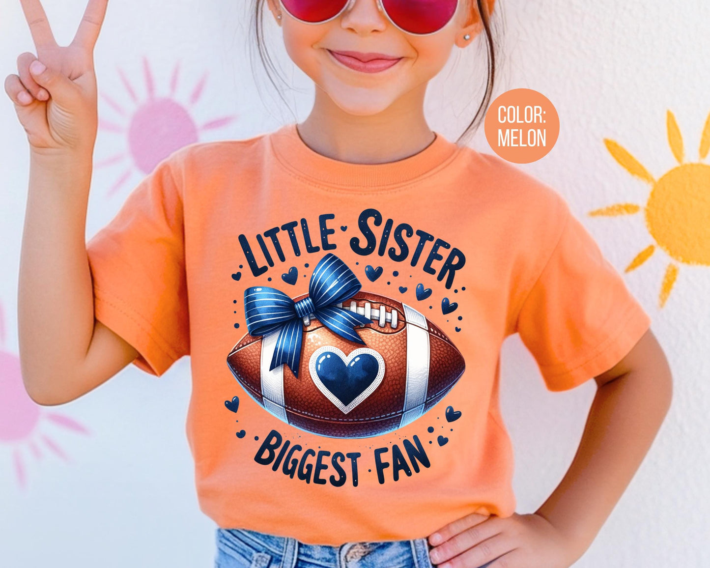 Comfort Colors® Little Sister Biggest Fan Shirt, Football Sister Shirt, Sister of Football Player, Little Sister Shirt