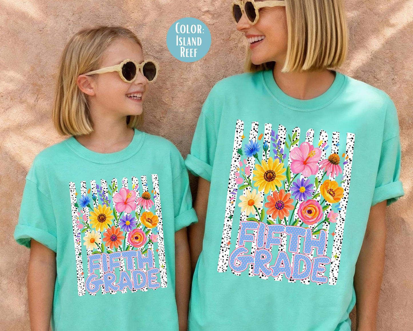 Comfort Colors® Floral Fifth Grade Shirt, 5th Grade Teacher Shirts