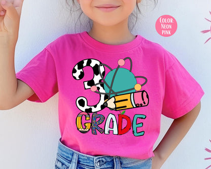 Comfort Colors Cow Print 3rd Grade Shirt - Back to School Tee