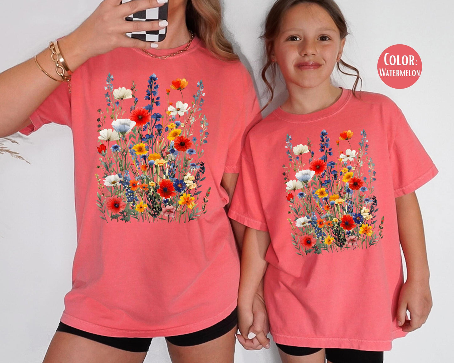 Comfort Colors Wildflower Shirt: Girls Preppy Floral Tee