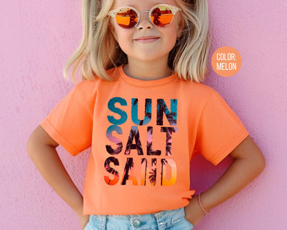 Comfort Colors® Kids Sun Salt Sand Shirt, Girls Beach Shirt, Kids Summer Shirts, Youth Beach Shirts, Matching Mom and Daughter Shirts