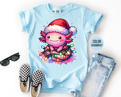 Comfort Colors Christmas Axolotl Shirt, Axolotl Gift