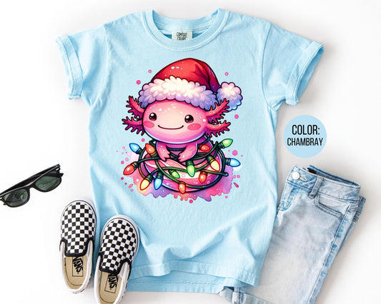 Comfort Colors Christmas Axolotl Shirt, Axolotl Gift
