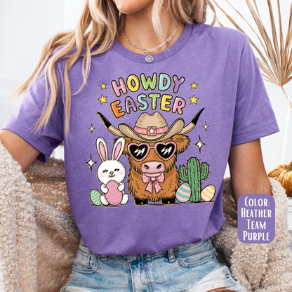 Howdy Easter Shirt, Easter Cow Shirt, Cute Easter Tee, Cow Easter Shirts, Easter Gift for Her, Western Shirts, Western Easter, Cow Shirt