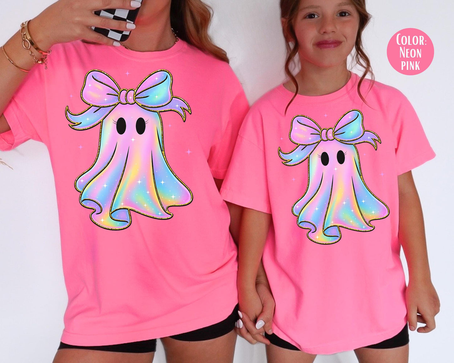 Comfort Colors Pastel Ghost Shirt: Girls Coquette Halloween Tee