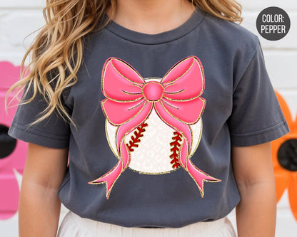 Comfort Colors Leopard Coquette Baseball Shirt, Girls Baseball Shirts