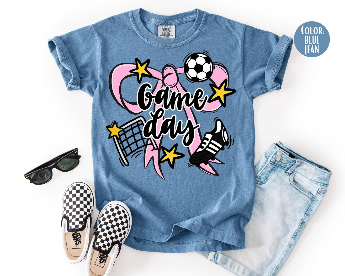 Comfort Colors Girls Game Day Soccer Shirt: Coquette Soccer Shirts
