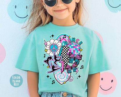 Comfort Colors Girls Retro Dance Shirt, Kids Dance Shirts