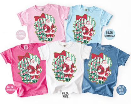 Comfort Colors Santa Shirt: Preppy Christmas Tee