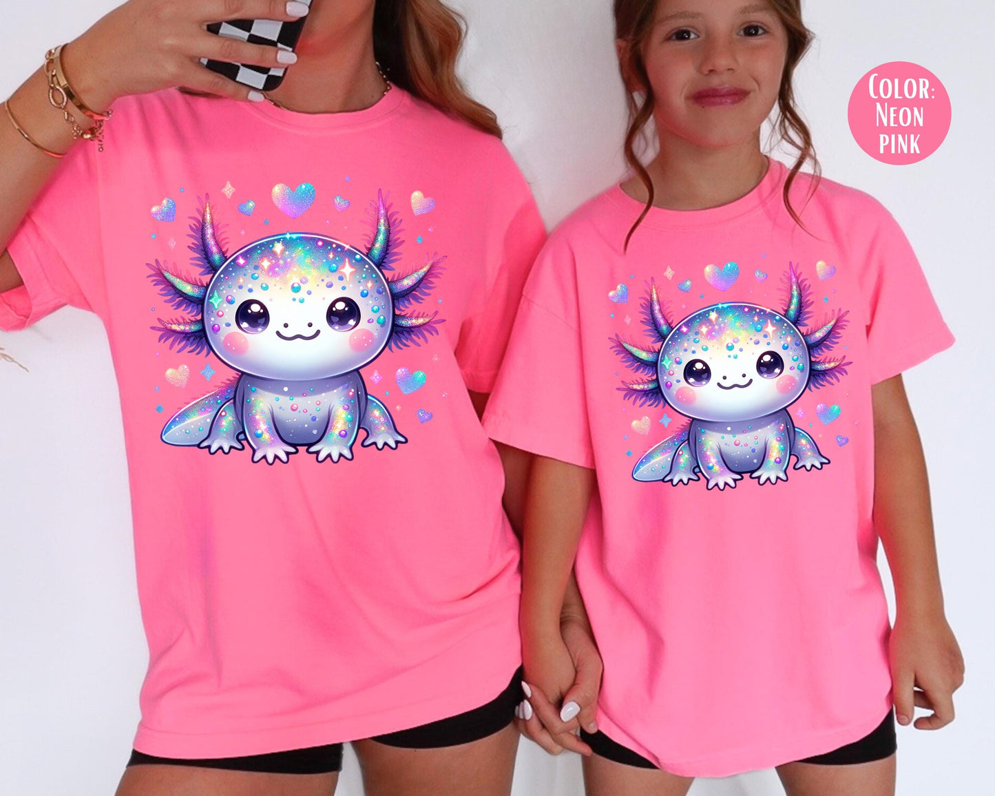 Comfort Colors® Cute Axolotl Shirt, Girls Axolotl Shirt, Cute Youth Shirts, Matching Mom and Daughter Shirts, Axolotl Gift