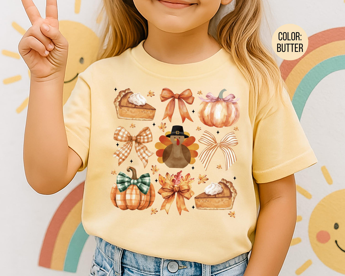 Comfort Colors Coquette Thanksgiving Shirt: Girly Fall Tee
