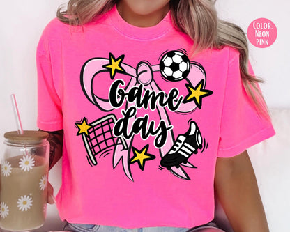 Comfort Colors Girls Game Day Soccer Shirt: Coquette Soccer Shirts