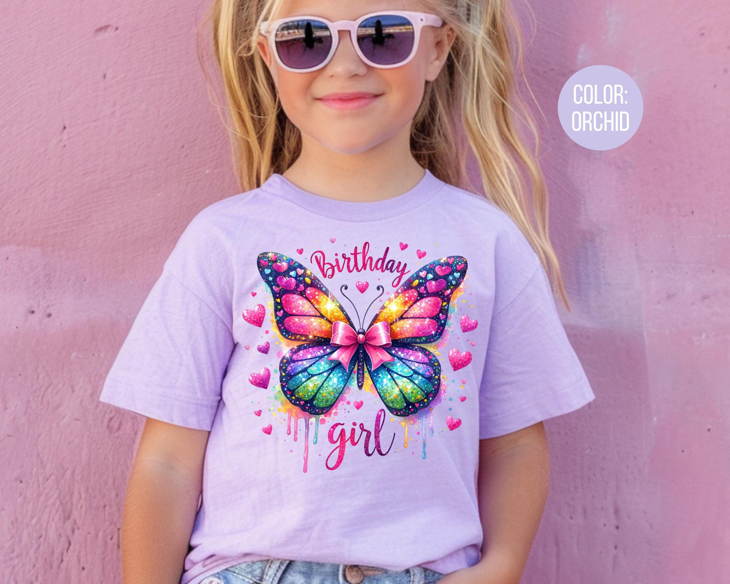 Comfort Colors Butterfly Birthday Girl Shirt