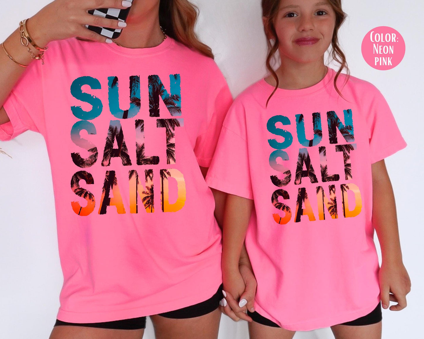 Comfort Colors® Kids Sun Salt Sand Shirt, Girls Beach Shirt, Kids Summer Shirts, Youth Beach Shirts, Matching Mom and Daughter Shirts