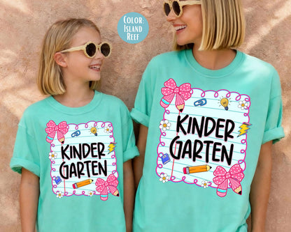 Comfort Colors® Coquette Kindergarten Shirt, Kindergarten Teacher Shirts