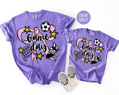 Comfort Colors Girls Game Day Soccer Shirt: Coquette Soccer Shirts