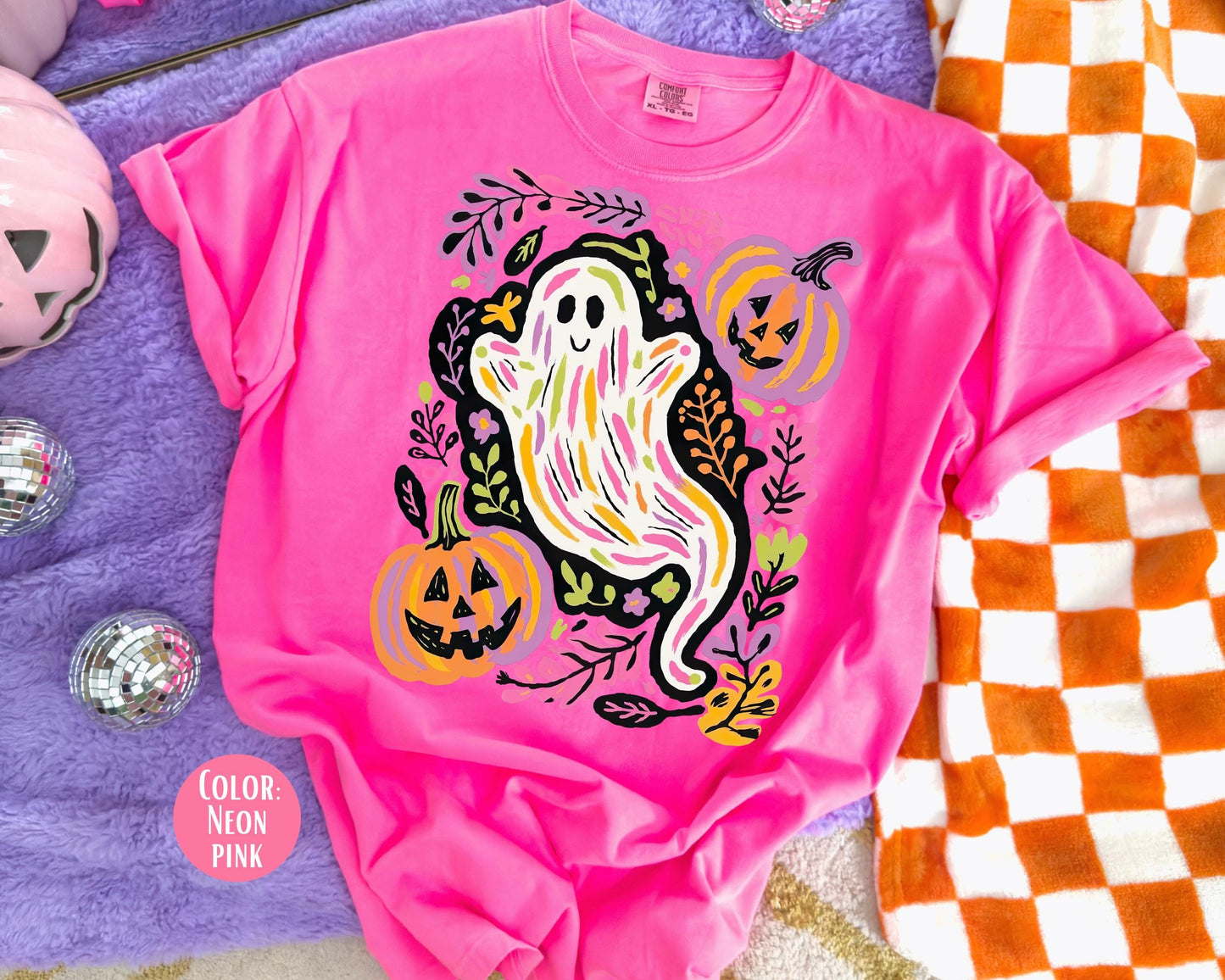 Comfort Colors Preppy Ghost Shirt: Pastel Halloween Tee