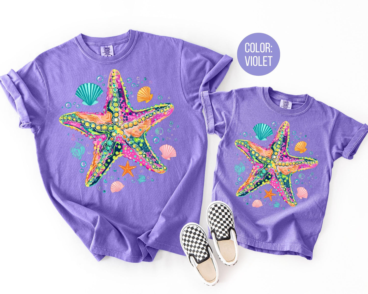 Comfort Colors® Preppy Summer Starfish Shirt, Girls Summer Shirts