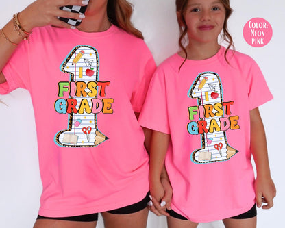 Comfort Colors First Grade Shirt: Back to School Tee