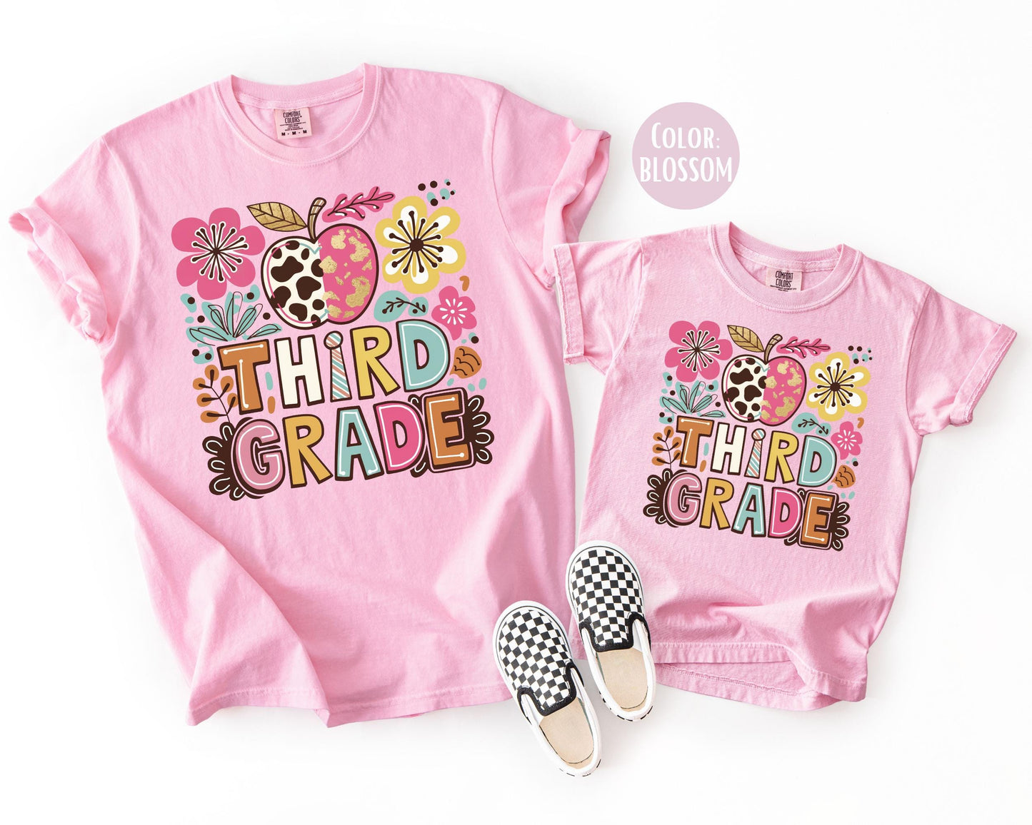 Comfort Colors Girly Boho Third Grade Shirt - Back to School Tee