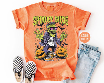 Comfort Colors Boys Halloween Shirt: Spooky Zombie Dude