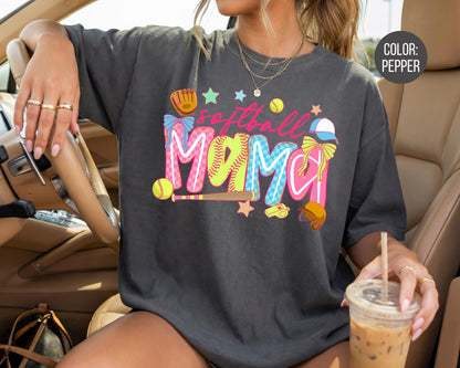 Comfort Colors Softball Mama Shirt, Softball Shirts