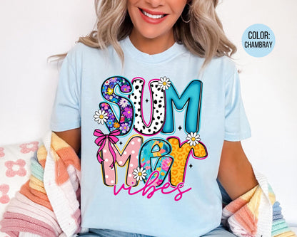 Comfort Colors® Floral Summer Vibes Shirt, Summer Shirts