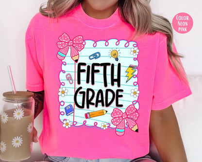 Comfort Colors® Coquette Fifth Grade Shirt, 5th Grade Teacher Shirts