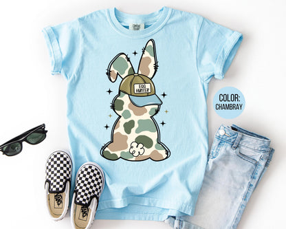 Comfort Colors® Boys Egg Hunter Bunny Shirt, Easter Shirts for Boys