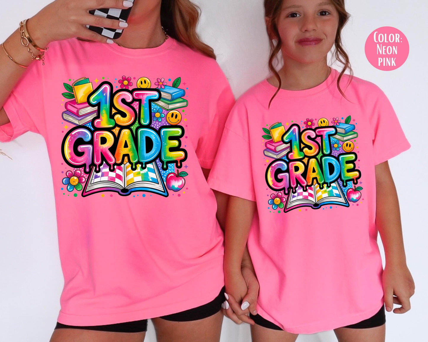Retro First Grade Comfort Colors Shirt - Back to School Tee
