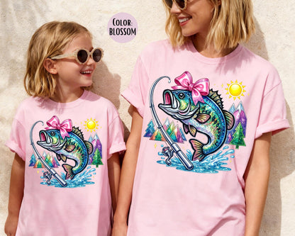 Comfort Colors® Girls Fishing Shirt, Mom and Daughter Fishing Shirts