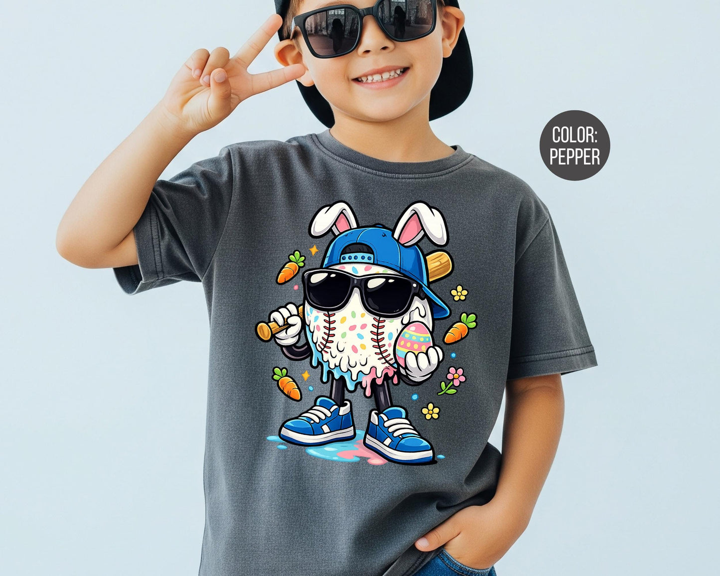 Comfort Colors® Kids Easter Baseball Shirt, Boys Baseball Shirts
