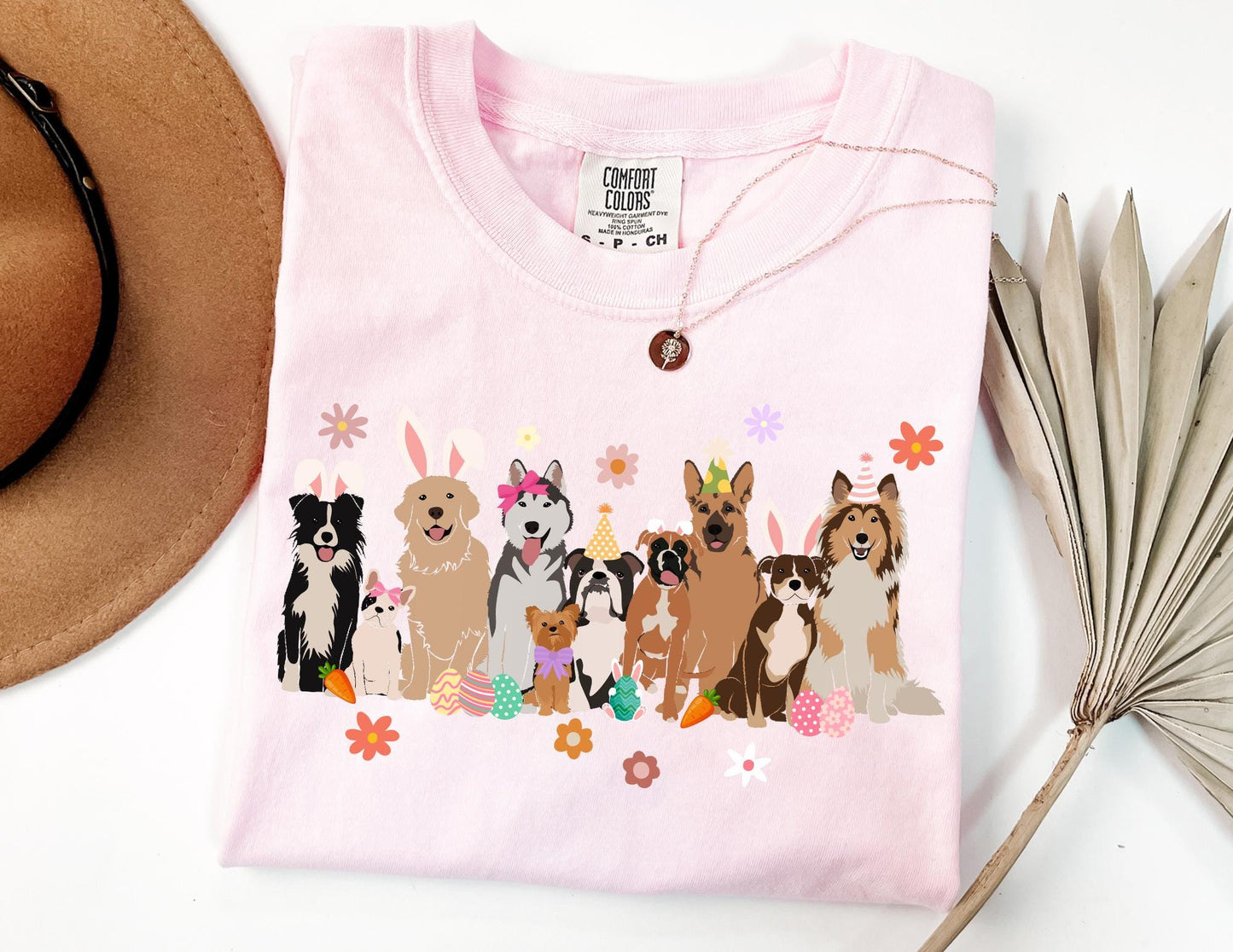 Easter Dogs Comfort Colors T-Shirt, Puppy Spring Tee, Dog Lover Gift