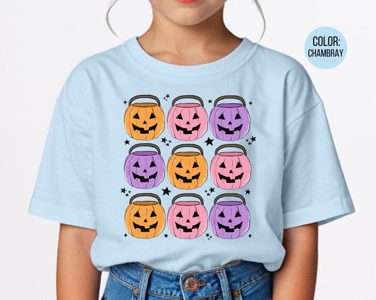 Comfort Colors Kids Halloween Shirt: Jack O' Lantern Pumpkin Tee