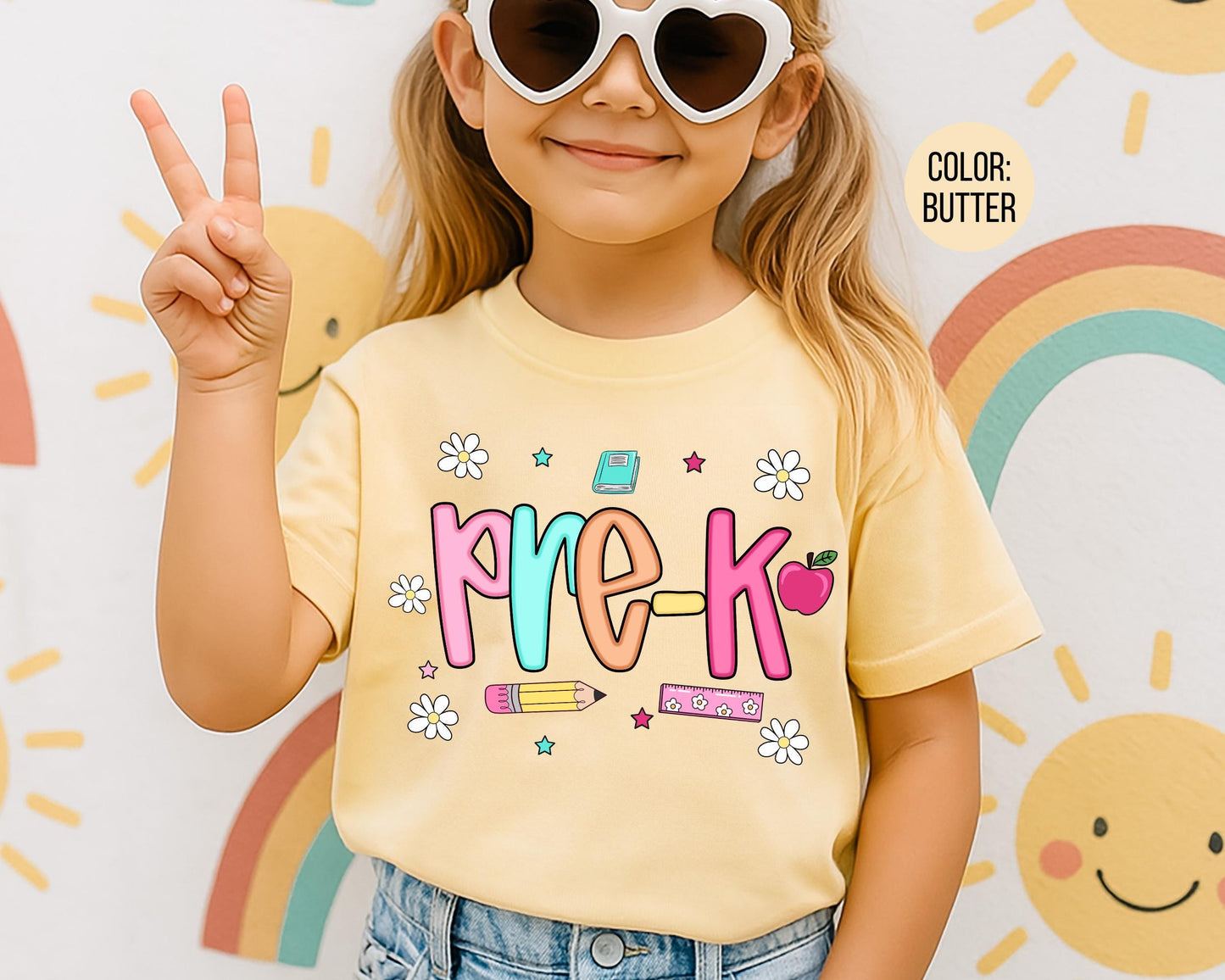 Comfort Colors® Colorful Preppy Pre-K Shirt, Pre K Teacher Shirts