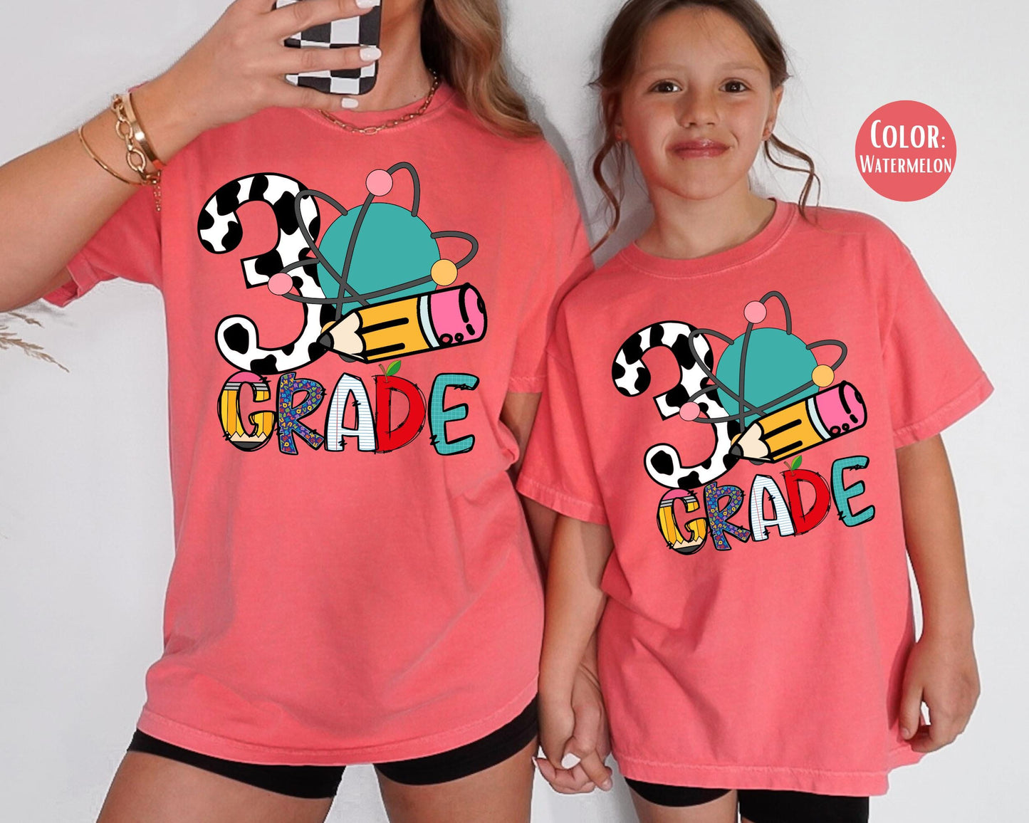 Comfort Colors Cow Print 3rd Grade Shirt - Back to School Tee