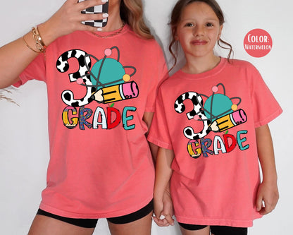 Comfort Colors Cow Print 3rd Grade Shirt - Back to School Tee