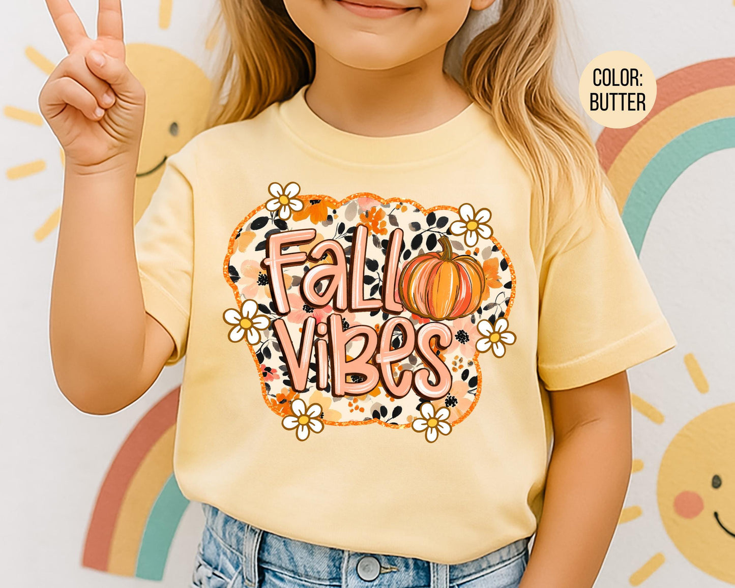 Comfort Colors Floral Pumpkin Fall Shirt - Preppy Girly Tee