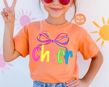 Comfort Colors Coquette Cheer Shirt: Preppy Cheerleader Gift