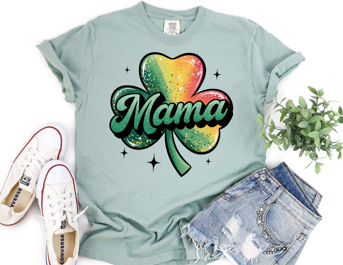 Comfort Colors Mama Shamrock Shirt - St Patricks Day Tee