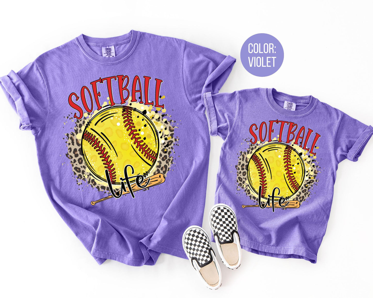 Comfort Colors Girls Softball Life Shirt: Matching Mom & Daughter Softball Shirts